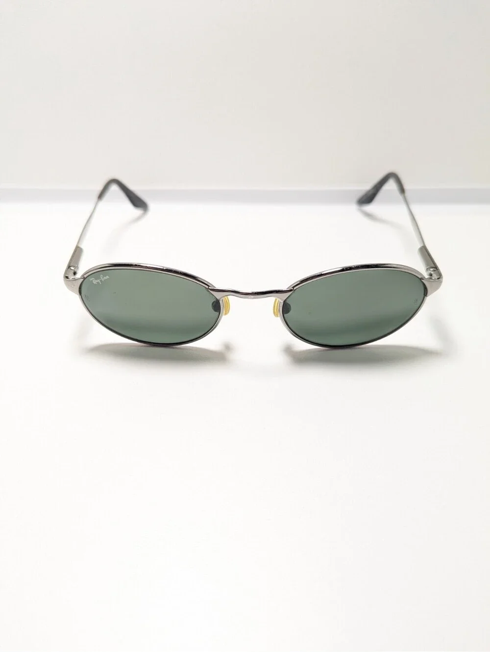 Ray-Ban B&L W2839 HIGHSTREET Retro Green Vintage Silver Oval Fashion Sunglasses